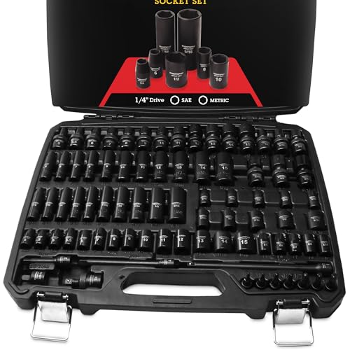 Image of TIGHTSPOT 1 /4 inch Drive 80pc Impact Socket MASTER SET, our Most Complete Set Ever with SAE & Metric from 3 /16 Inch - 9 /16 Inch, 4mm - 15mm, Standard /Deep /Universal & Torx & Inverted Torx Sockets & More