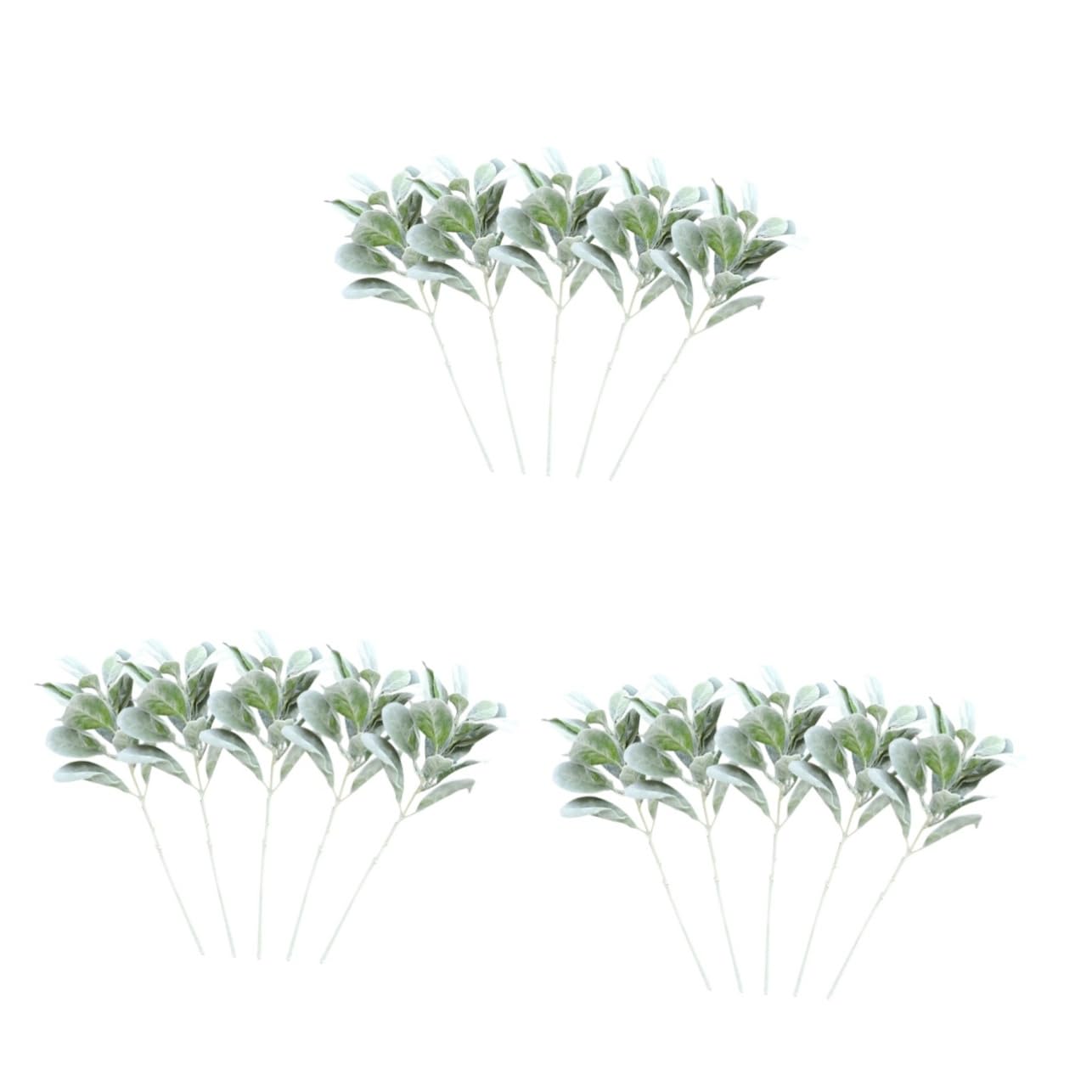 ABOOFAN 3 Set Di Foglie Artificiali Floccate Realistiche Verde Decorativo Per Decorazioni Per Feste in Casa Simulazione Realistica 5 Pezzi*3