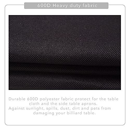 7/8/9Ft Heavy Duty 600D Polyester Canvas Billiard Pool Table Cover(7 Colors Available) (Black, 8-Foot) #TOP3