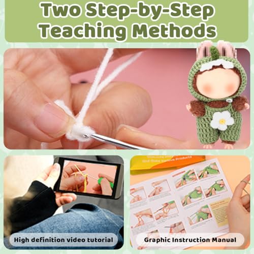 Image of Fancyku Dinosaur Crochet Kit for 4 and 6 Inch Figures, DIY Jumpsuit