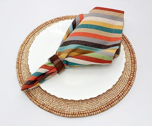 Napkin Rings for Dinner Parties, Receptions, Family Gatherings, or Everyday Use, Set Your Table with Style, Woodan (12) 2