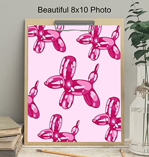 Balloon Dog Wall Art - Aesthetics Contemporary Art - Preppy Room Decor - Pink Bedroom Decor For Woman - Minimalism Modern Art Poster - Girl Teen Room Decor - Pop Art Decoration Unframed 8X10 #TOP3