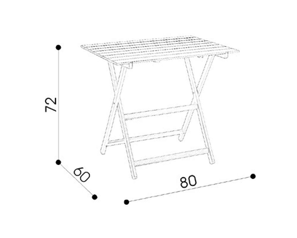 ITALIADOC Prince Tavolo Pieghevole, Legno Naturale