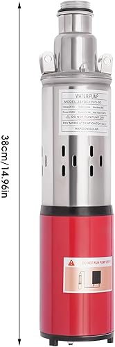 Miniatura 9 de Bomba sumergible de pozo profundo de 250 W, bomba de agua de CC sumergible de 12 V, bomba de pozo profundo de acero inoxidable para riego de jardín,