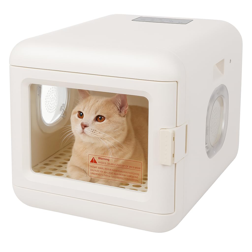Kreiaoer Automatic Pet Dryer Box for Small Pets, 360° Airflow Quiet Dog & Cat Hair Dryer with Touchscreen Control, Smart Temperature Control, View
