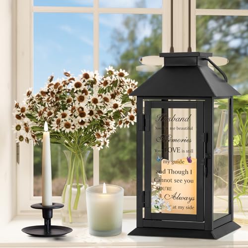 Memorial Gift for Loss of Husband Memorial Lantern for Loss of Husband Sympathy Gift Remembrance Gifts Bereavement Gifts for Loss of Husband Sympathy Lantern with LED Candle - Image 5