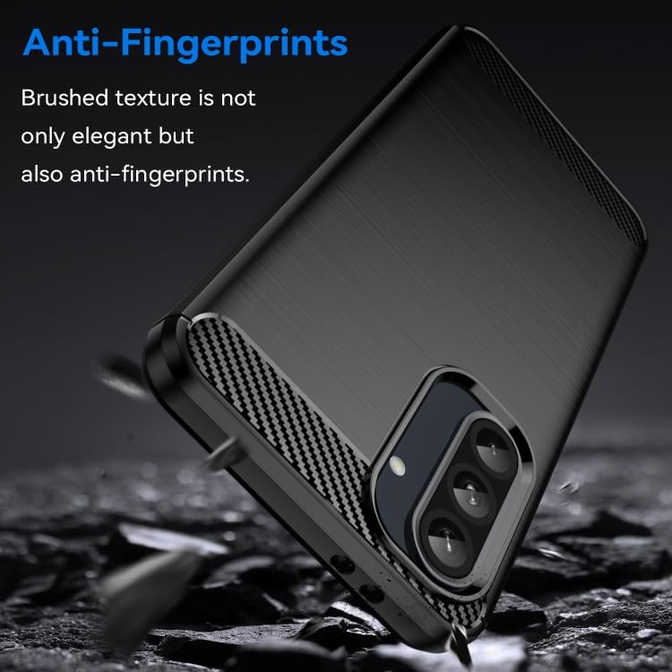 Image of NPRC Hybrid Ultra Slim Protective Case TPU Non-Slip Carbon Fiber Texture Shockproof Case Cover for Samsung Galaxy A54 5G - Black