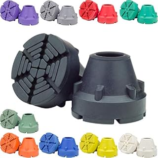 SureTip Black Crutch Tips & Cane Tip (Pair of 2) – 1 Size Fits All 3/4