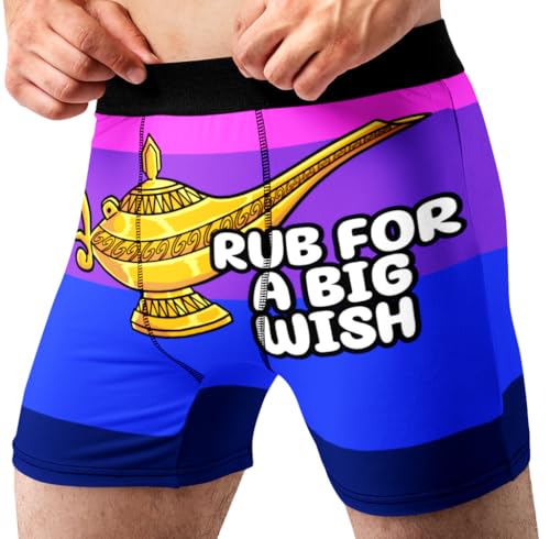 Random Stock Apparel Funny Men’s Boxers – Stretchy, Tag-Free, Breathable Underwear, Gag Gifts for Men (US, Alpha, Large, Regular, Regular, Magic Lamp)