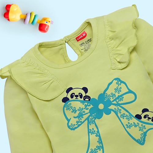 Image of LuvLap Baby Girls 100% Cotton Full Sleeve Top & Pyjama Sets, Pack Of 02