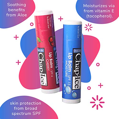 Chap-Ice | assorted lip balm - gravity feed display - moisture SPF-15, cherry SPF-4 (24 count)