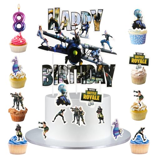 Alaoo Birthday Candles Numbers Cake Decoration Birthday Candle 8 Candle Decoration on the Theme Game Purple Colour Gradient Birthday Candles Birthday Decoration