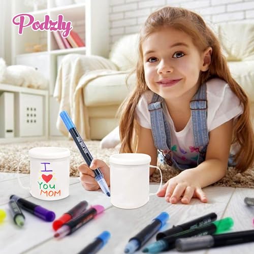 Set de 12 tazas de café personalizables de plástico blanco 10oz miniatura 6