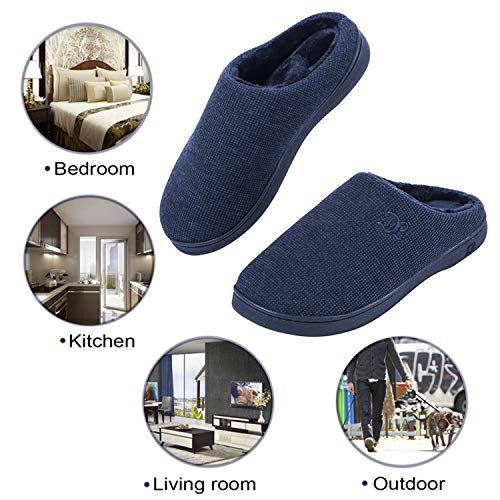 Image of DL Womens Memory Foam Slippers, Cozy Slip on House Slippers for Women Indoor Outdoor, Comfy Women's Bedroom Slippers Warm Soft Flannel Lining Home Slippers Size 5-12 Purple Blue Pink Grey Navy Black
