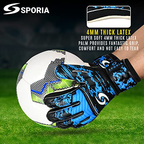 Sporia Goalie Gloves Adult Youth Goalkeeper Gloves With Removable 5 Finger Saver, Breathable Soccer Goalie Gloves With Strong Wrist Support 4Mm Latex Youth Goalie Gloves #TOP4
