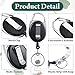 Honoson 50 Pcs Heavy Duty Retractable Badge Reels Batch ID Badge Holder Retractable Clip Bulk Key Holder with Ring for Office Worker Employee, Doctor Nurse Gifts (Black)