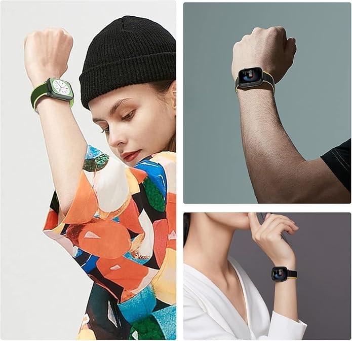 Image of YODI Watch Band Compatible with Fitbit Versa 4 / Fit bit Versa 3 / Fitbit Sense /Sense 2 Band, Soft Replacement Silicone Wristband for Women Flexible Waterproof Sport Watch Strap for Men Large