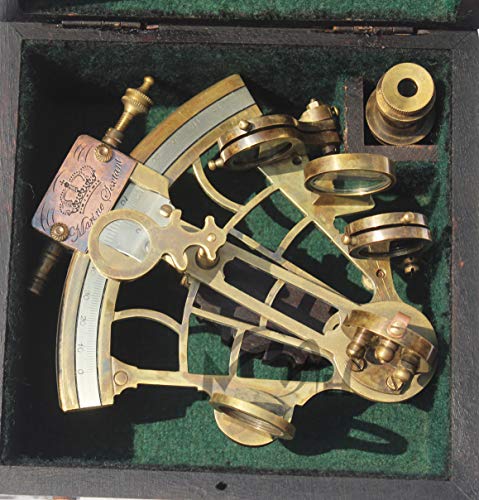 Marine Art Handicrafts '' Brass Sextant With Compass For Birthday, Wedding, Baptism, Mother's Day, Father's Day, Partner, Best Man, Anniversary, Farewell, Graduation, C-3082 #TOP2