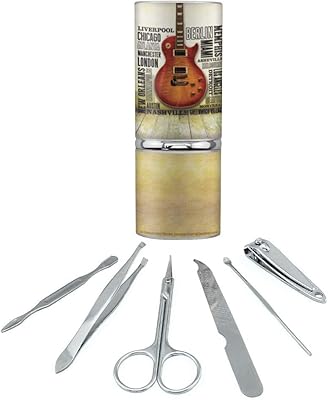 Guitar Music World Cities Stainless Steel Manicure Pedicure Grooming Beauty Care Travel Kit