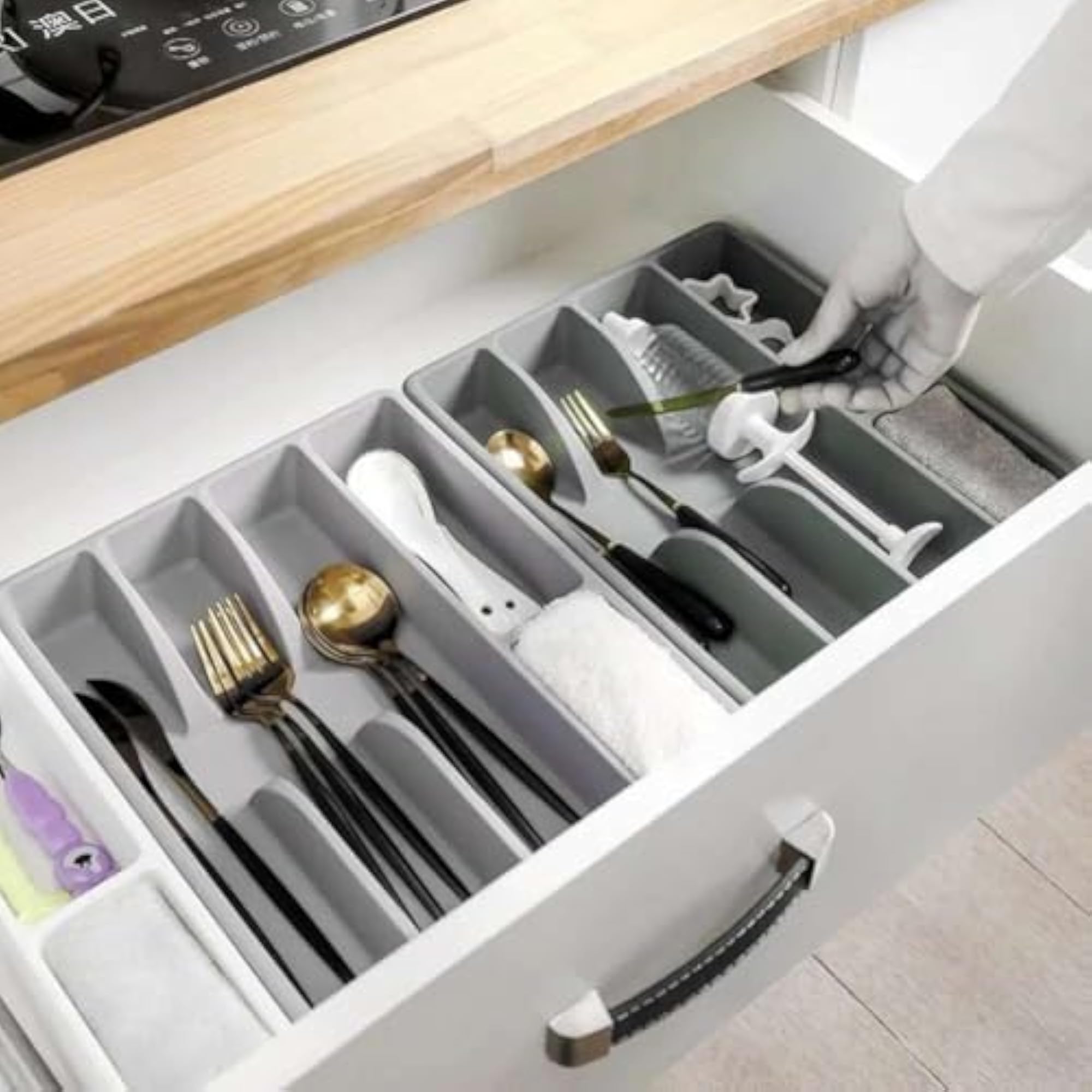 Expandable Kitchen Drawer Organizer, Multiple Compartments