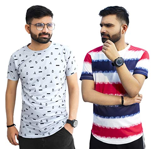 Image of Multicolor Casual T-Shirt for Men (Pack of 2)