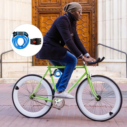 Antivol à code mécanique vélo câble en acier bleu résistant VTT