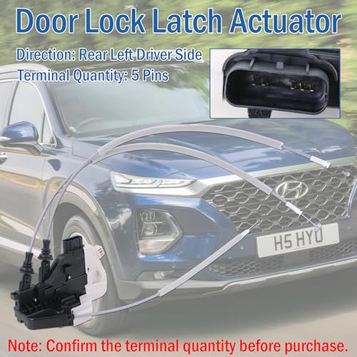 Image of Rear Left Driver Side Door Lock Actuator 81410-2W000, Door Latch Compatible with Hyundai Santa Fe XL 2013-2019, Santa Fe Sport 2013-2018, Santa Fe 2013-2018, Replaces 81410-B8000
