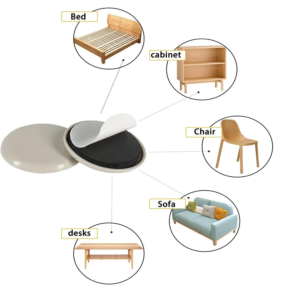 Deslizadores de sillas Deslizadores de Muebles Deslizadores de alfombras Almohadillas for Mover Muebles Protectores de Piso for Patas de sillas(24 PCS_38MM)