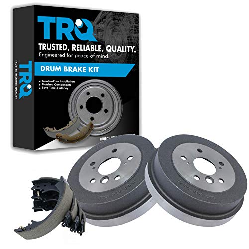 TRQ Rear Brake Drums Pair & Shoe Left & Right Set Kit Compatible with Toyota Camry Solara