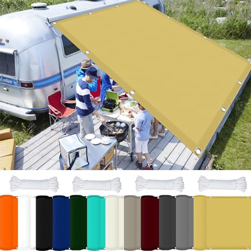 Sun Shade Sail 18,04 x 24,61 ft Cream Color recto Ángulo Design 98% UV Block Polyester Fabric for Outdoor Parties and Patio Area