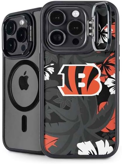 Skinit Kickstand Phone Case Compatible with iPhone 15 Pro Max - Officially Licensed NFL Cincinnati Bengals Black & White Design
