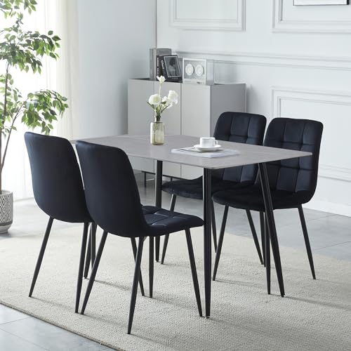 Ensemble de table en marbre et ardoise de 47 pouces au design contemporain