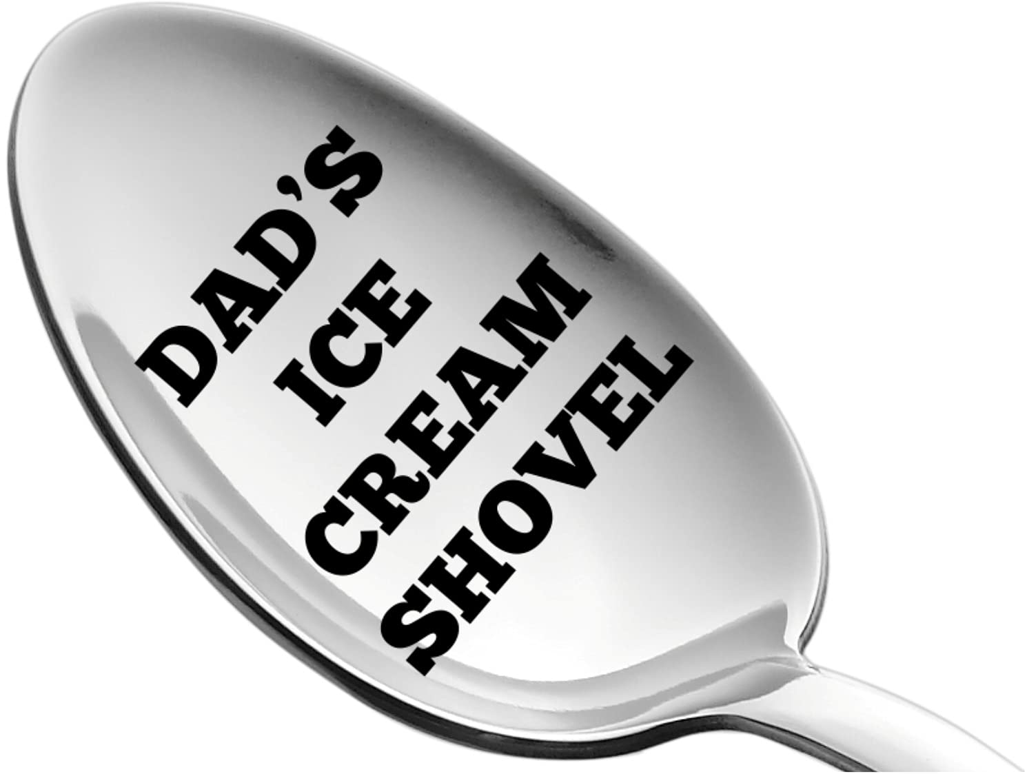 WeencaEngraved Spoon Dad's Ice Cream Shovel Gift for Dad Sturdy Stainless Steel Ice Cream Spoon Best Dad Gifts for Beloved Dad's who Adore Ice Cream 100% Laser Engraved