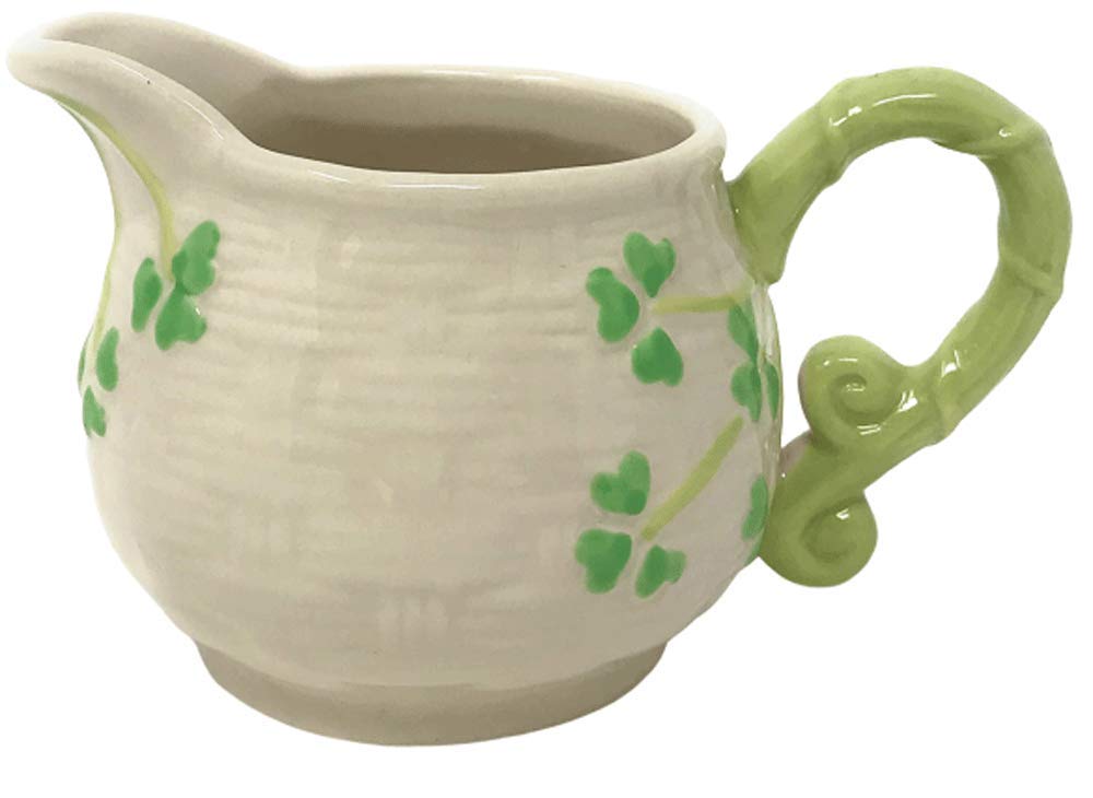Celtic Classics Traditional Basket Weave Shamrocks Irish Design Creamer