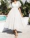 Baby Shower Dress Maternity White Pregnancy Photoshoot Summer Flowy Boho Midi Flutter Sleeve Wedding Dresses 2025