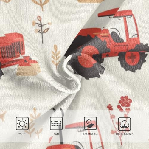 KLL Red Old Wheeled Tractors Cute Baby Boys Soft Briefs Cute Children Panties3