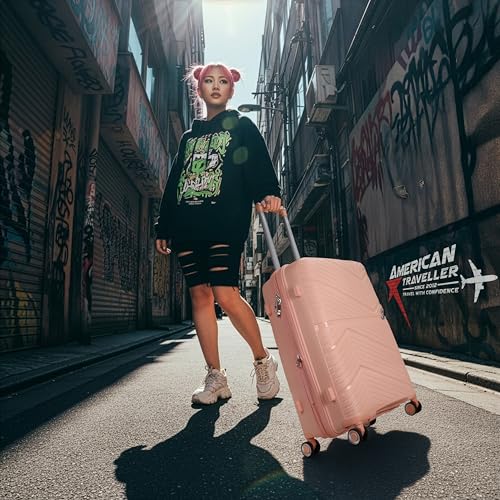 Image of AMERICAN TRAVELLER Prime Trolley Bag Single Medium | Anti-Theft Zip | Polypropylene Hard-Shell, Expandable, TSA-Type Lock, Anti-Theft Zip, 8 Dual Wheels