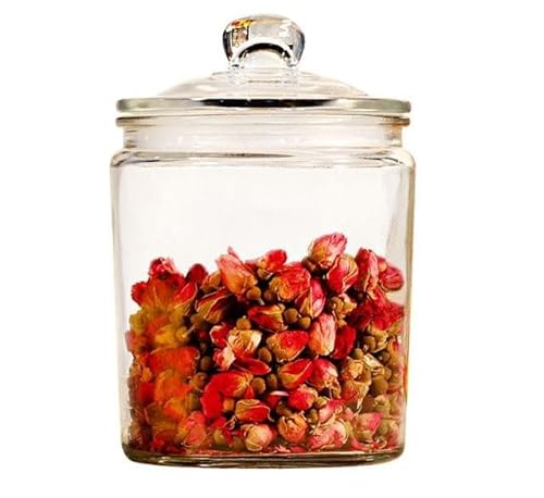 Howorr キャニスター ガラス おしゃれ 大型ガラス食品保存瓶 ガラス粉米保存容器 気密蓋付き 豆、米、砂糖用のガラス製パントリーキャニスター ユニバーサルストレージジャー (1870ML)