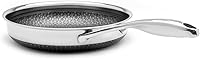 Vista 5 de LIVWELL DiamondClad 10-Inch Hybrid Nonstick Fry Pan - Kitchen Gift - Frying Pan Stainless Steel Cookware Set with Tempered Glass Lids - Dishwasher