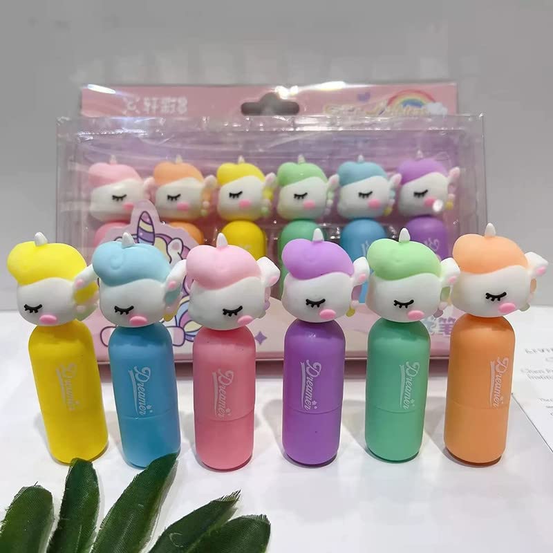 Image of YBN Vibrant Colorful Unicorn Highlighter Pens - Add Magic To Your Work | Markers For Adults & Kids | Marker Pens For Drawing, Journaling, Scrapbooking | School Stationery Kit, Multicolour
