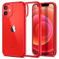 Spigen Custodia ultra ibrida compatibile con iPhone 12 Mini, colore rosso