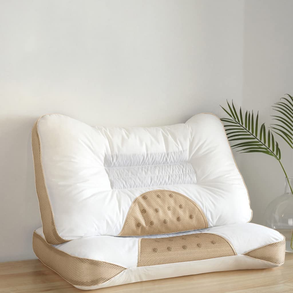 MFJGHU Cotton Cassia Pillow Protecting Cervical Spine Sleeping Cover Bedding(Argento)