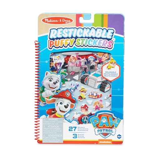 Melissa & Doug Paw Patrol Pegatinas Esponjosas Reutilizables, Patrulla Canina Pegatinas Reutilizables, Actividades Creativas para niños, Juego Creativo, Regalo para niños y niñas de 3 4 5 6 7 años