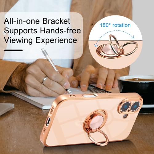 Coque support magnétique antichoc en silicone souple fin rose pour mobile - 5