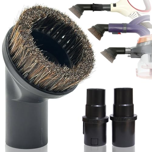 Image of Round Horse Hair Vacuum Brush Attachment for Shark Vacuums, Compatible with Miele C1 Shark NV350 NV360 NV500 NV501 HV300 HV301 HV322 HV371 HV372 (1-3 /8'' Vacuum Dusting Brush)