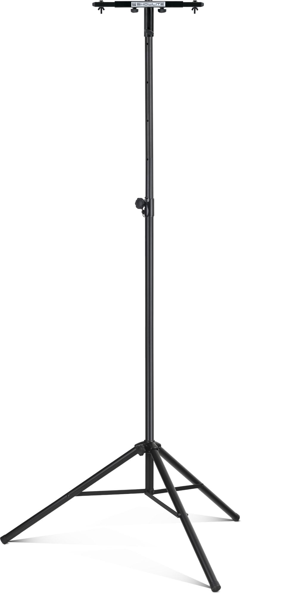 Showlite LS-270S Set Double De Trépied D'Éclairage (trépied pour enceintes solide en aluminium avec pied tripode inclus, adaptateur de trépied compatible pour 2 projecteurs) Noir