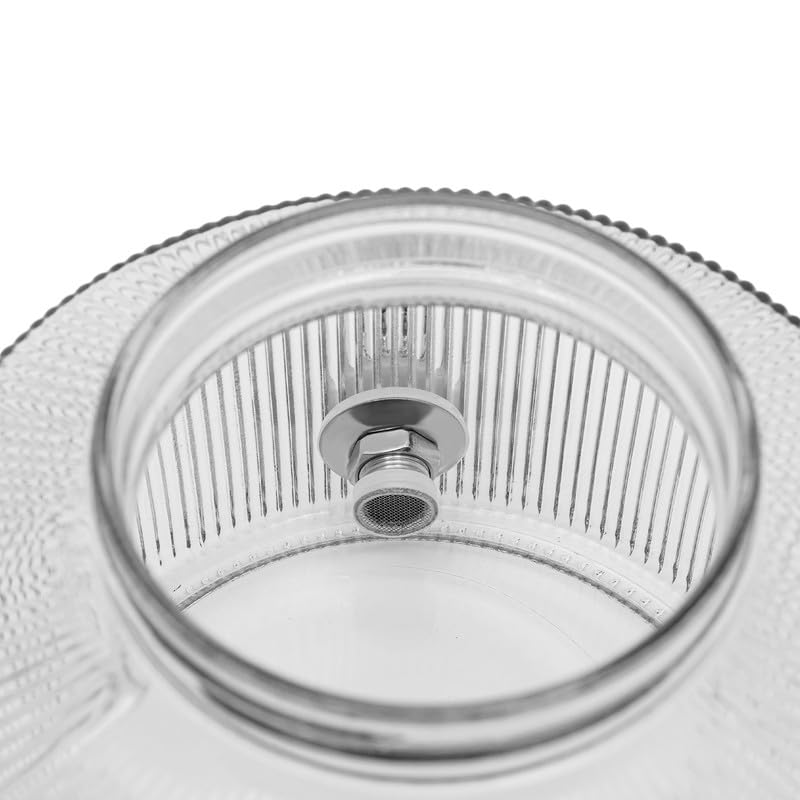 Dispensador de bebidas de cristal de 2,8 l con grifo de acero inoxidable y tapa, recipiente para bebidas para agua, zumos, vino, té helado, sangría, para frigorífico, fiesta, boda, hogar