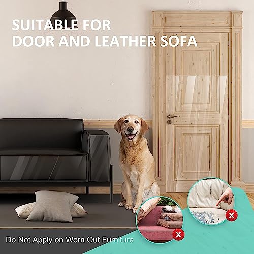 Uross Kratzschutz Sofa Katze, 5m x 43cm Katze Sofa Transparent Kratzschutzfolie Couch für Möbel von Katzen, Selbstklebendes Katzenmöbelschutz, Kratzschutz für Hundetüren Wand und Tür