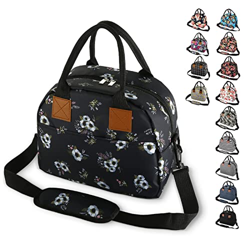 Woomada Insulated Lunch Bag For Women Men Reusable Large Capacity Lunch Box Cooler Tote Bag With Pockets & Adjustable Shoulder Strap For Office Work, Picnic, Travel (Jasmine) #TOP12