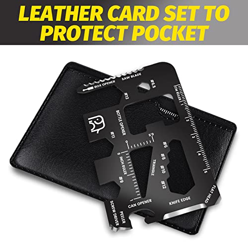 Stocking Stuffers For Men 2 Packs 20-In-1 Credit Card Multitools Slim Multipurpose Tactical Wallet Tool For Repair, Bottle Opener, Survival Gear - Cool Gadget Christmas Gifts For Him Dad Men Husband #TOP4